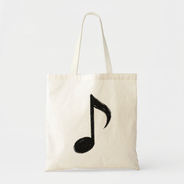 Minimalist Musical Note – Ink Brush Style on  Tote Bag (Front)