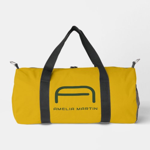 Minimalist Mustard and Forest Green Duffle Bag