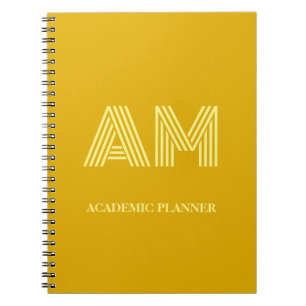 Minimalist Mustard Yellow Monogram Notebook