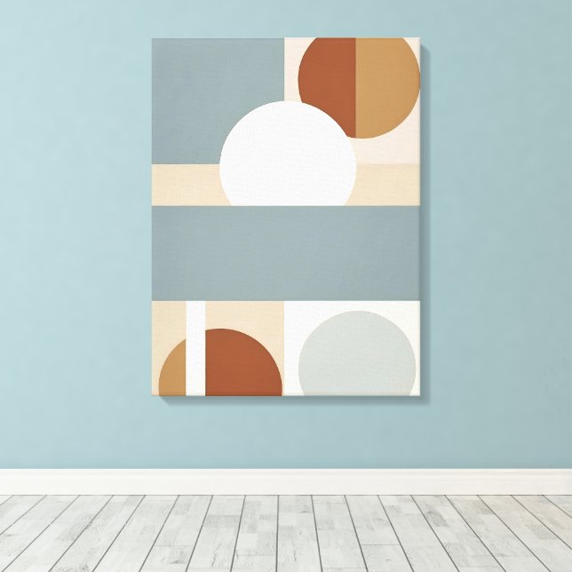 Minimalist Muted Geometric Abstract  Canvas Print (Insitu(Wood Floor))