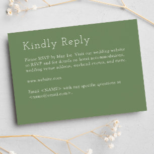 Minimalist Muted Green Wedding RSVP Card