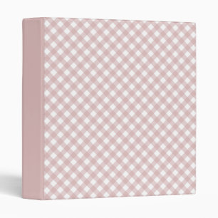 Minimalist Muted Pink Shade Plaid Pattern 3 Ring Binder