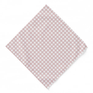 Minimalist Muted Pink Shade Plaid Pattern Bandana
