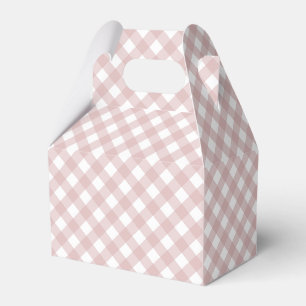 Minimalist Muted Pink Shade Plaid Pattern Favor Boxes