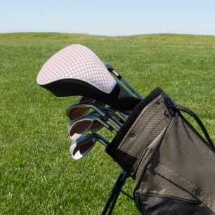 Minimalist Muted Pink Shade Plaid Pattern Golf Head Cover