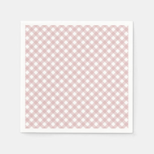 Minimalist Muted Pink Shade Plaid Pattern Napkins