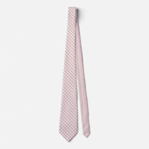 Minimalist Muted Pink Shade Plaid Pattern Neck Tie
