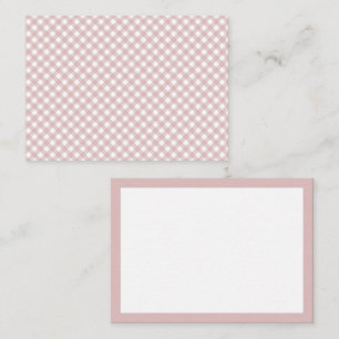 Minimalist Muted Pink Shade Plaid Pattern Note Card