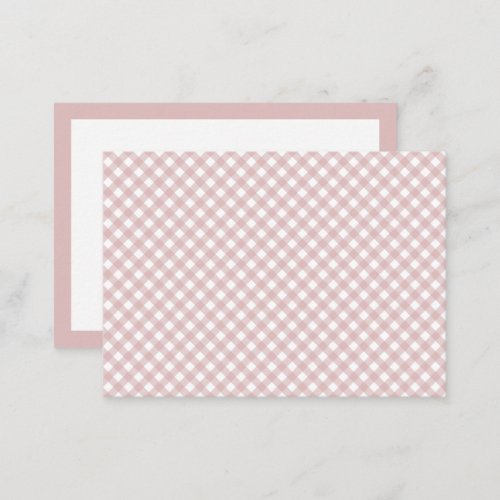 Minimalist Muted Pink Shade Plaid Pattern Note Card