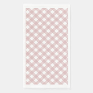 Minimalist Muted Pink Shade Plaid Pattern Paper Guest Towels