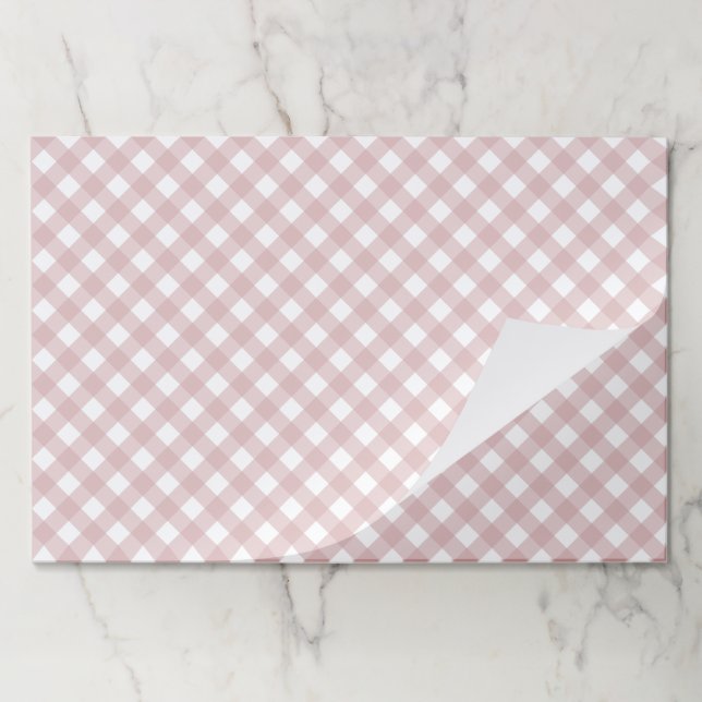 Minimalist Muted Pink Shade Plaid Pattern Paper Pad (Folded)