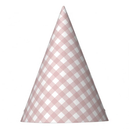 Minimalist Muted Pink Shade Plaid Pattern Party Hat