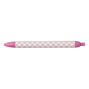 Minimalist Muted Pink Shade Plaid Pattern Pen