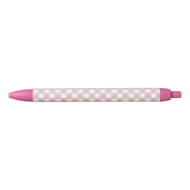 Minimalist Muted Pink Shade Plaid Pattern Pen (Front)