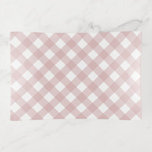 Minimalist Muted Pink Shade Plaid Pattern Trinket Tray