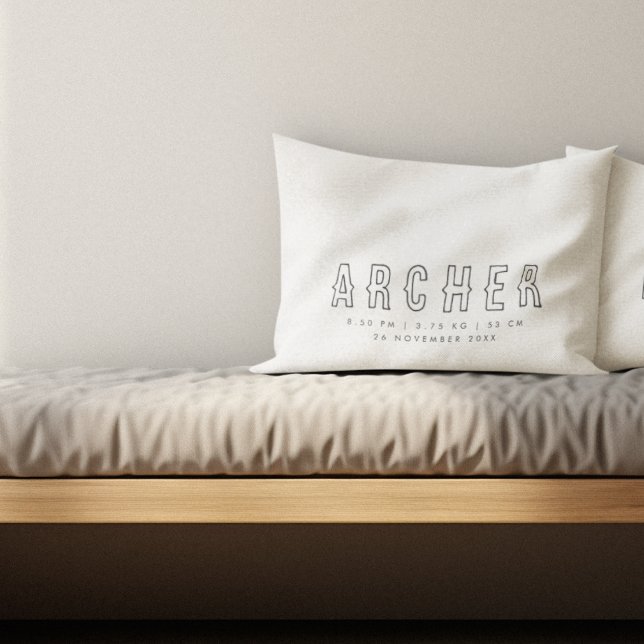 Minimalist Name Birth Stats Accent Pillow (Creator Uploaded)