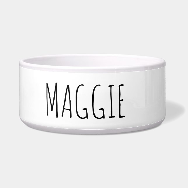 Minimalist Name Ceramic Pet Bowl (Front)