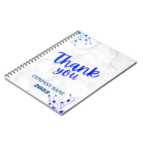 Minimalist Name Customize White Marble Notebook