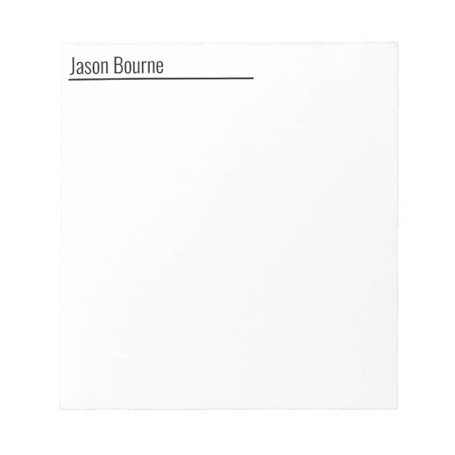 Minimalist Name Notepad (Front)