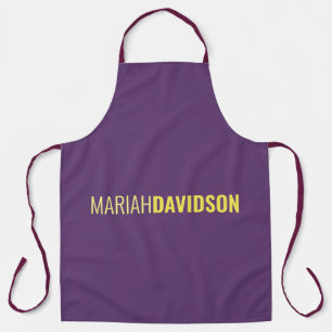 Minimalist Name Professional Indigo & Yellow Apron