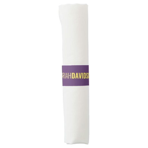 Minimalist Name Professional Indigo  Yellow Napkin Bands