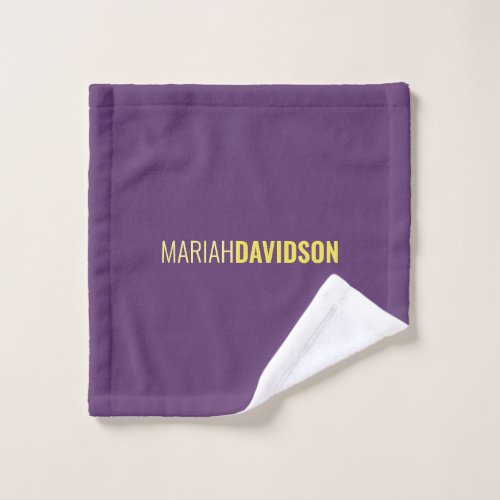 Minimalist Name Professional Indigo  Yellow Wash Cloth