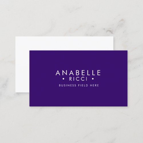 Minimalist Name  Sans Serif Font Type  Purple Business Card