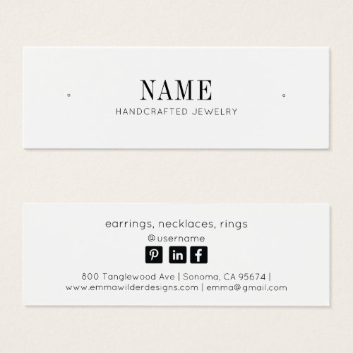 Minimalist Name Stud Earring Jewelry Display Card