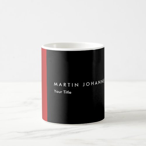 Minimalist name title black red professional coffee mug