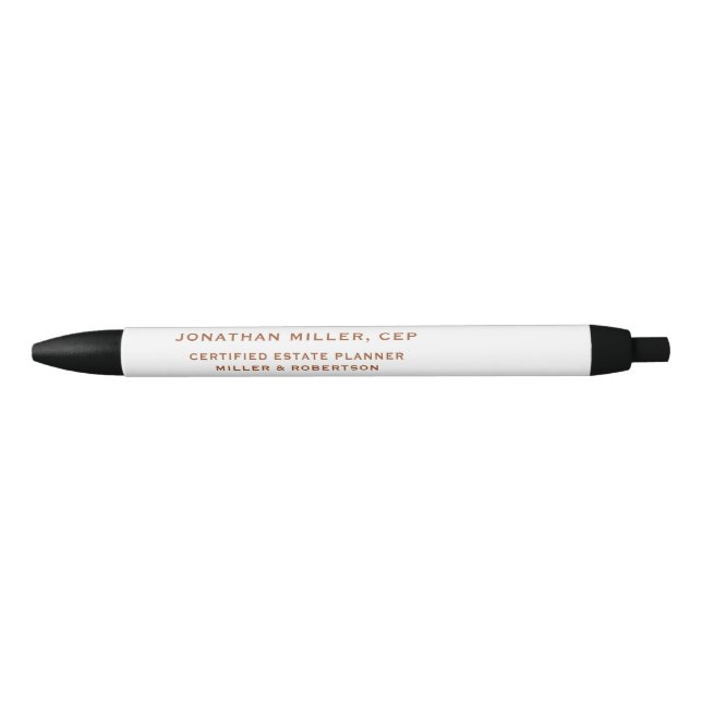 Minimalist Name Title Company Typographic Pen (Front)