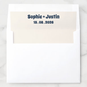 Minimalist Names & Date Wedding Envelope Liner   