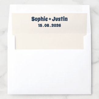 Minimalist Names & Date Wedding Envelope Liner   