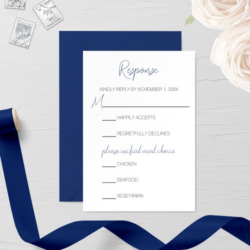 Minimalist Narcissus Wedding RSVP Card