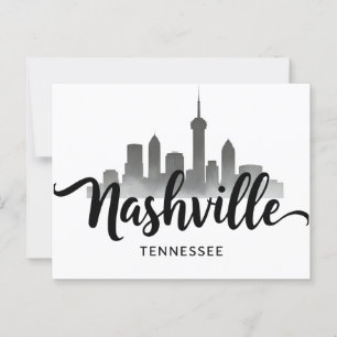 Minimalist Nashville Skyline, Tennessee City Postcard