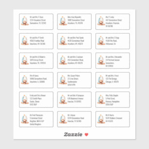Minimalist Nativity 18 Recipient Names Addresses Sticker