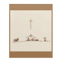 Minimalist Nativity Scene Acrylic Wall Art: Decor