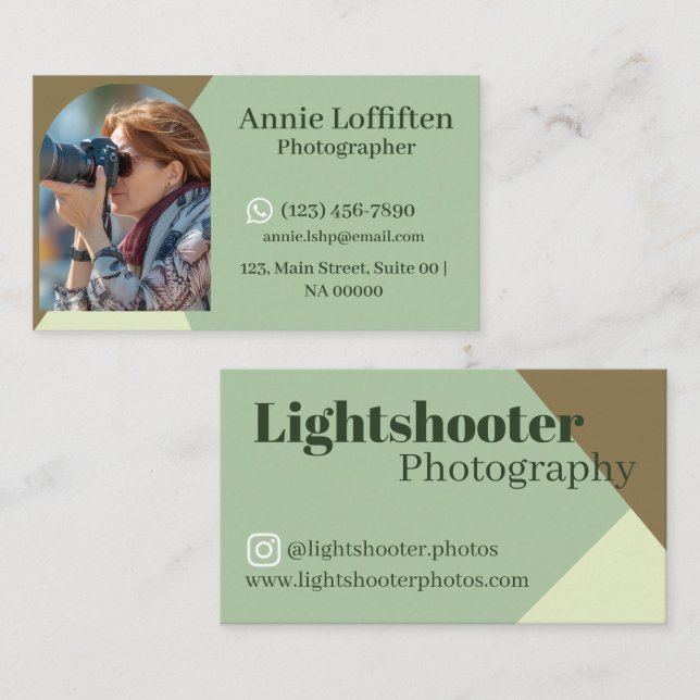 Minimalist Natural Professional Photography Clean Business Card (Front/Back)