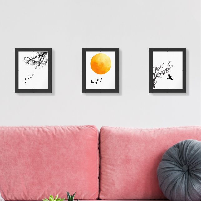 Minimalist Nature Winter Branches Art Wall Art Sets (Livingroom)