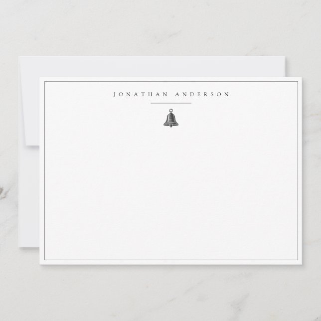 Minimalist Nautical Bell Custom Note Card (Front)