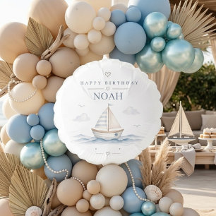 Minimalist Nautical Birthday Balloon Sailboat