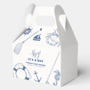 Minimalist Nautical Fishing Boy Baby Shower Favor Boxes