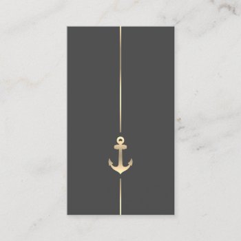 Minimalist Nautical Gold Anchor Business Card by istanbuldesign at Zazzle