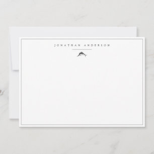 Minimalist Nautical Swordfish Custom Note Card