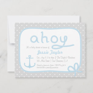 Minimalist Nautical Theme Baby Shower Invitations