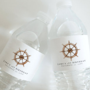 Minimalist Nautical Water Bottle Label