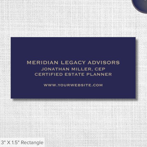 Minimalist Navy and Gold Typography Name Tag