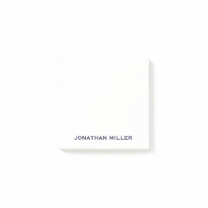 Minimalist Navy and White Monogram 3x3 Post-it Notes