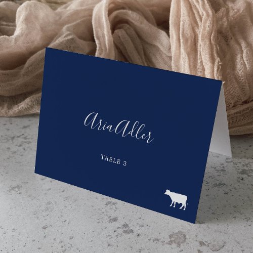 Minimalist  Navy Beef Meal Option Place Cards