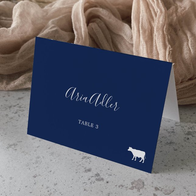 Minimalist | Navy Beef Meal Option Place Cards (Creator Uploaded)