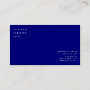 Minimalist Navy Blue 2 Languages Business Card